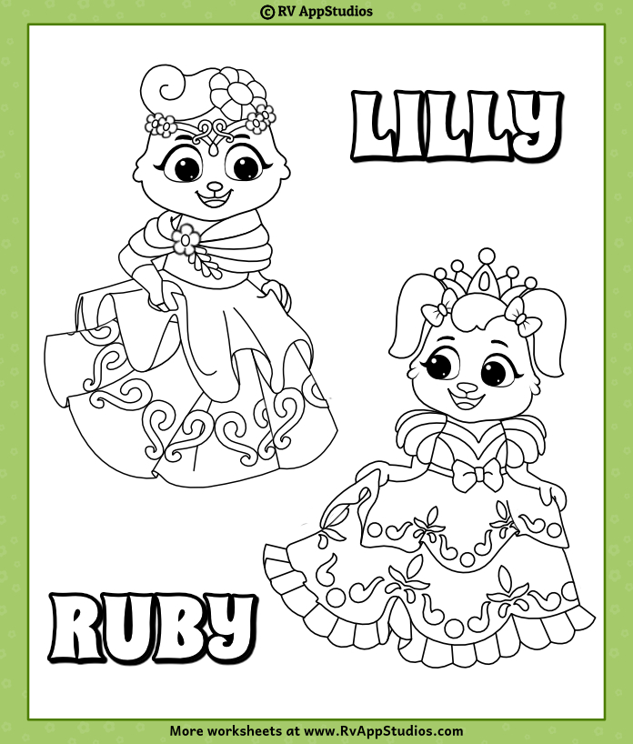 Free printables for kids lilly and ruby coloring pages