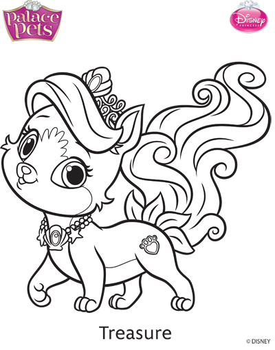 Princess palace pets treasure coloring page by skgaleana on