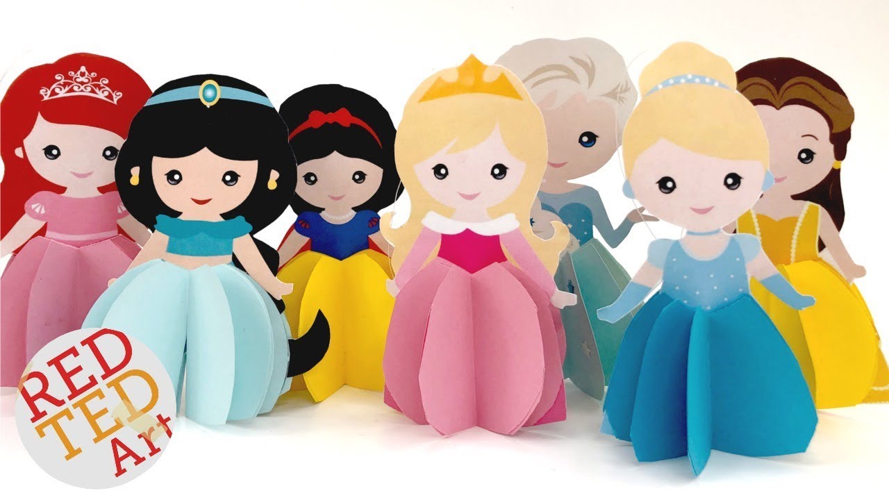 D princess paper doll coloring pages