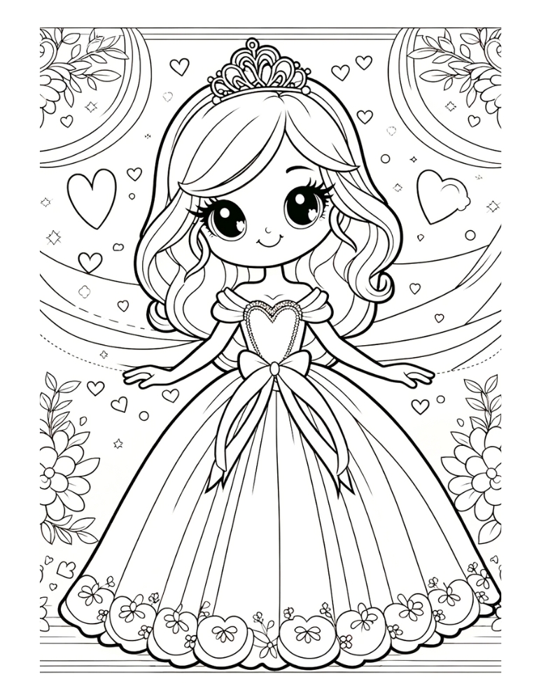 Free princess coloring pages for kids