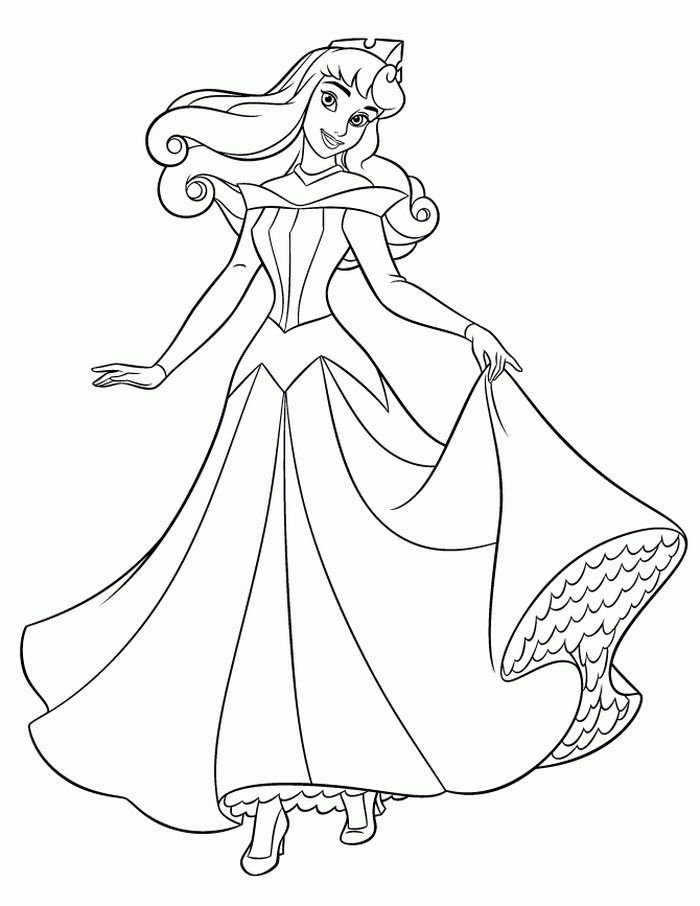 Princess aurora coloring pages pdf