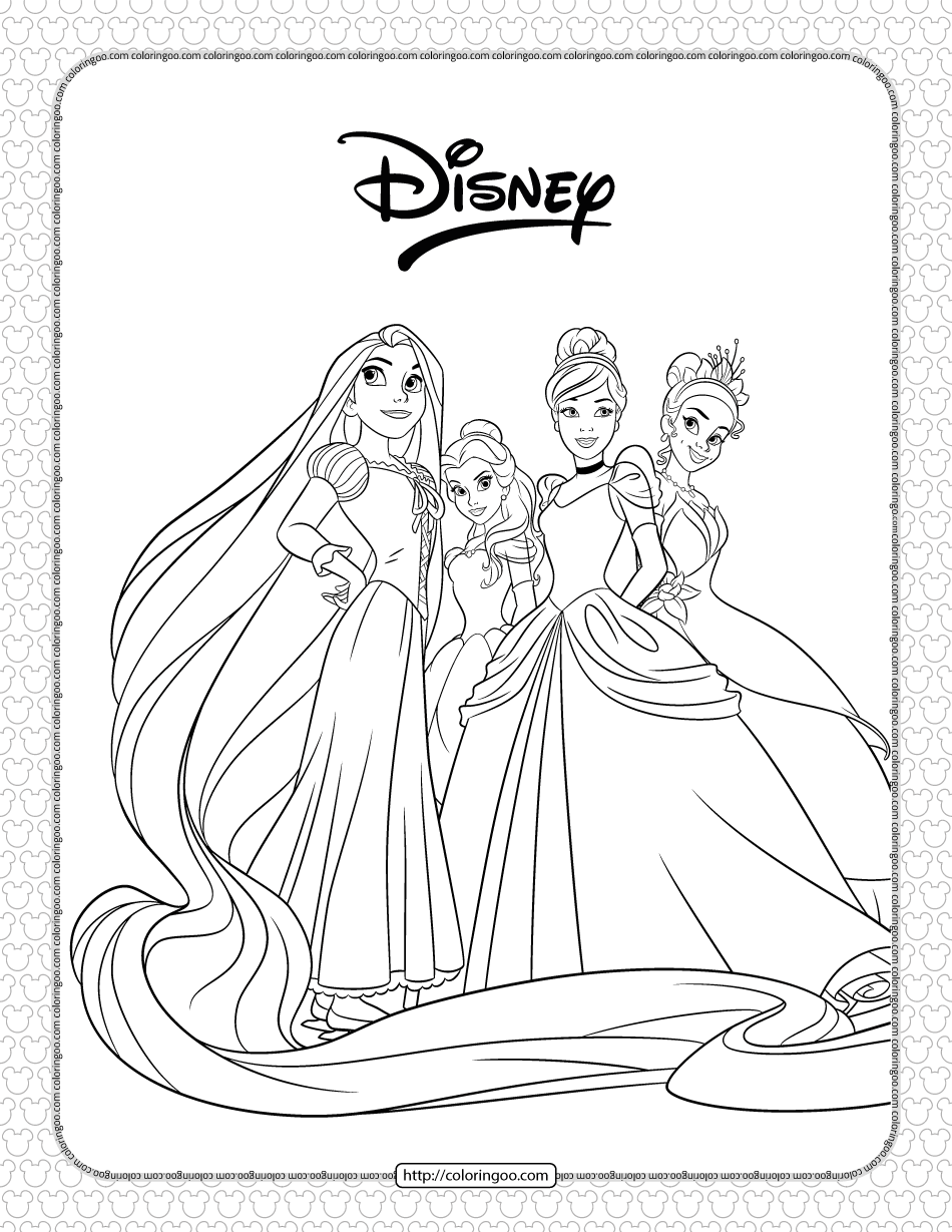Disney princesses pdf coloring page disney coloring pages cinderella coloring pages disney princess coloring pages