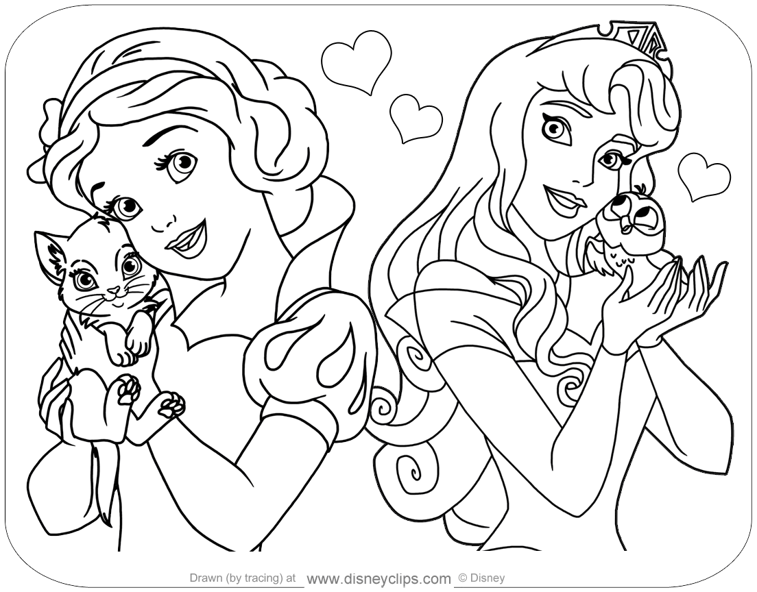 Disney princess coloring pages pdf printables