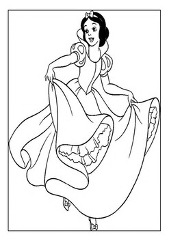 Printable disney princess snow white and the seven dwarfs coloring pages pdf