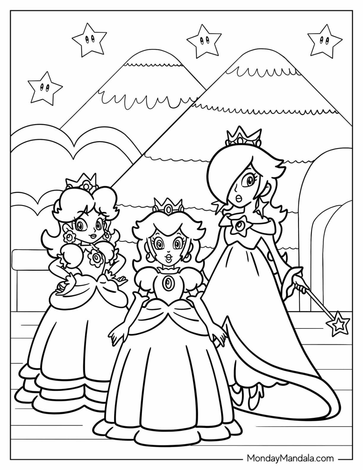 Rosalina coloring pages free pdf printables