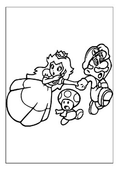 Step into marios world princess peach coloring pages collection for kids