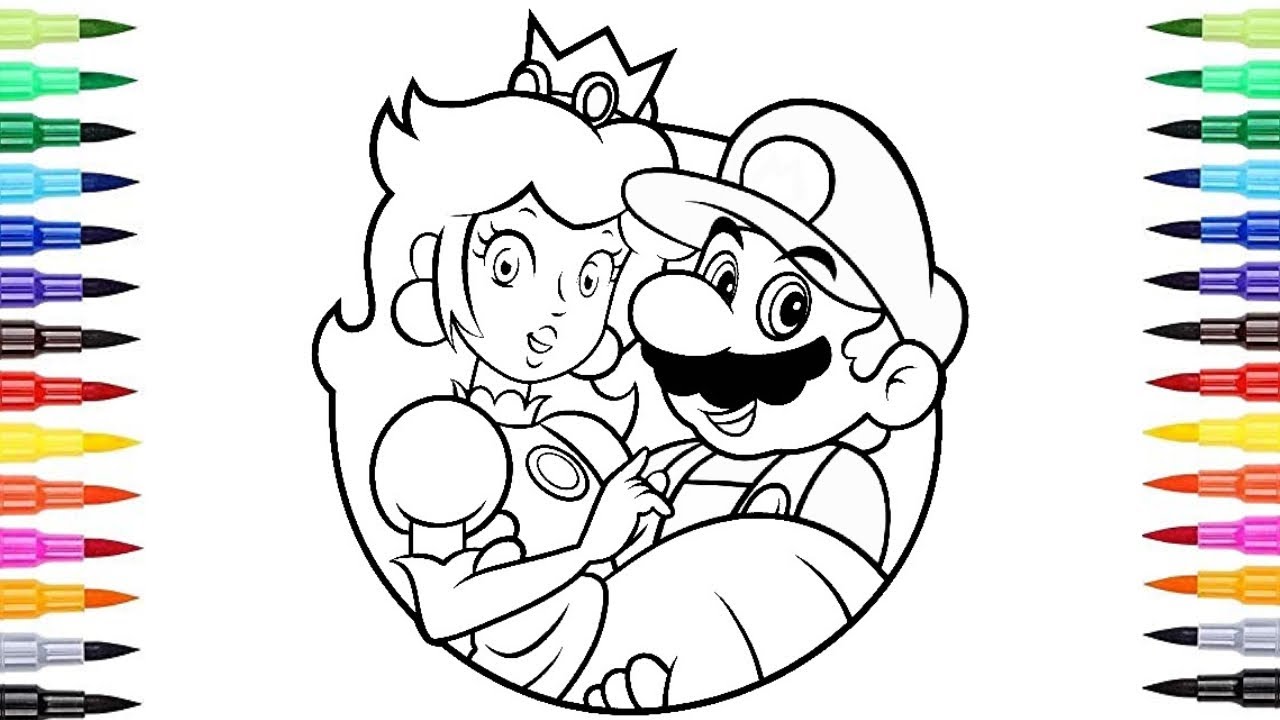 The super mario and princess peach super mario coloring pages turned princess peach into browser