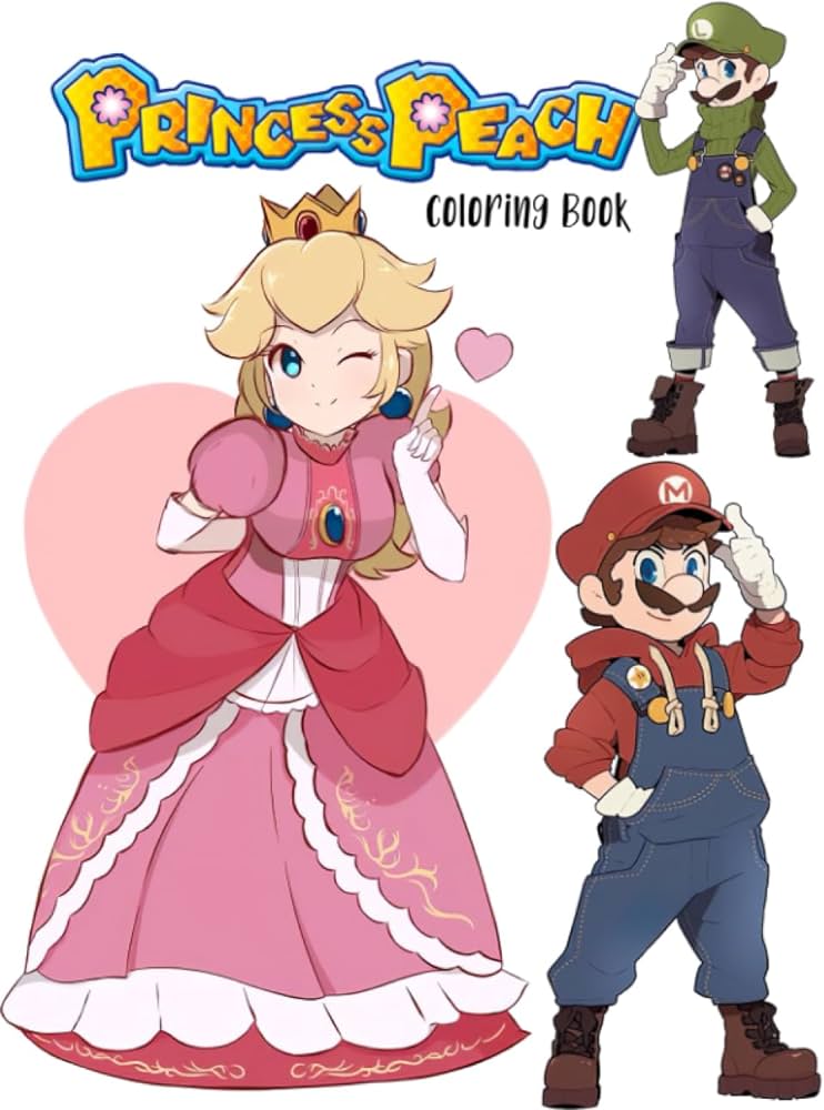 Princess peach coloring book video game princess peach coloring pages with incredible illustrations encourage creativity great melo martim books