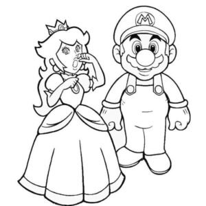 Princess peach coloring pages printable for free download