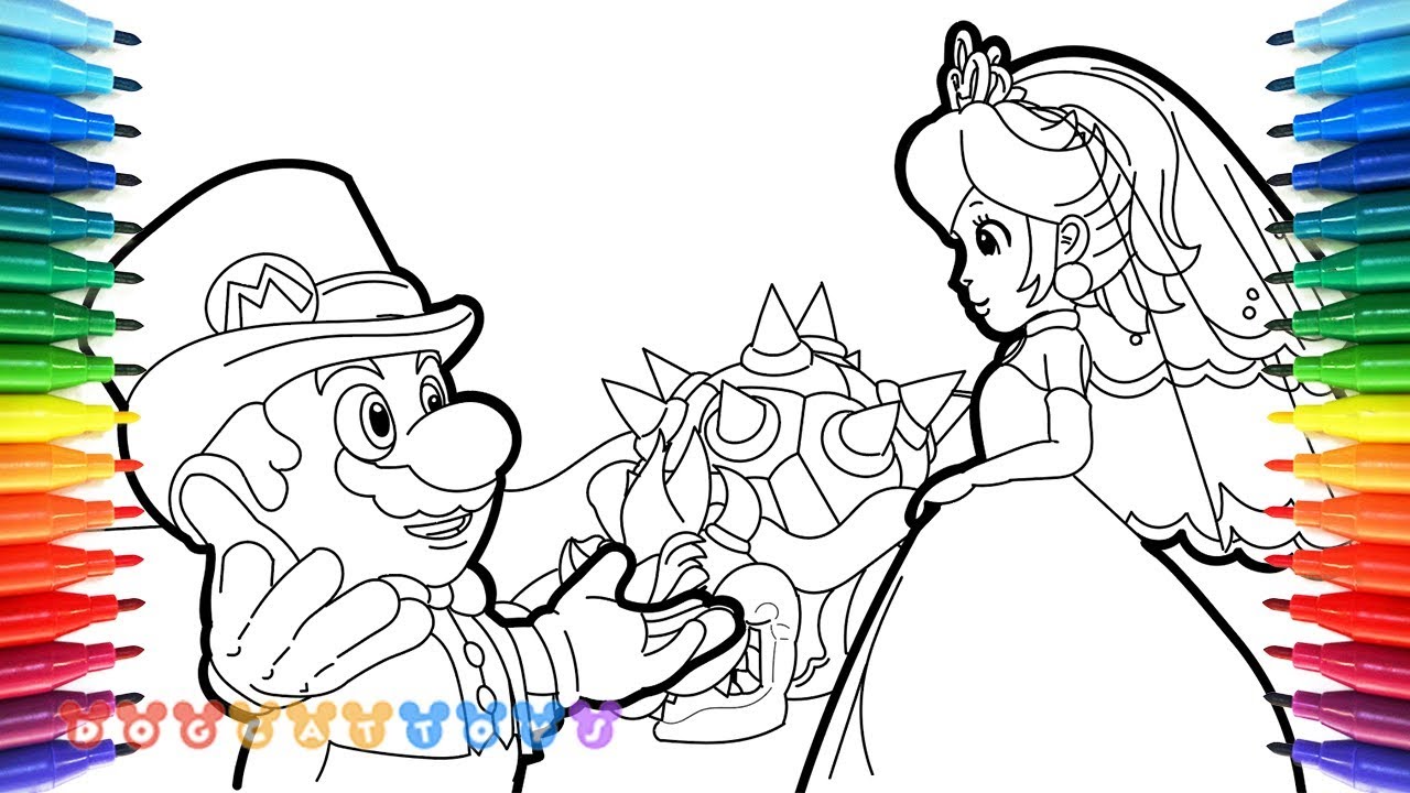 How to draw ario odyssey ario princess peach drawing coloring pages for kids