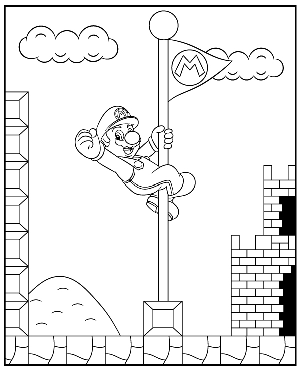 Coloring page super mario game