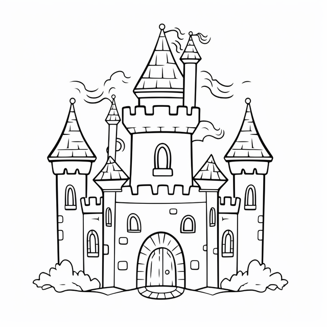 Colored castle png vector psd and clipart with transparent background for free download