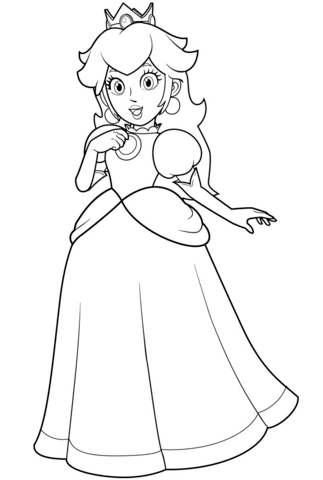 Pretty princess peach coloring page free printable coloring pages disney princess coloring pages princess coloring pages super mario coloring pages