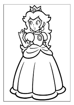 Step into marios world princess peach coloring pages collection for kids