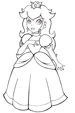 Beautiful princess peach coloring page free printable coloring pages