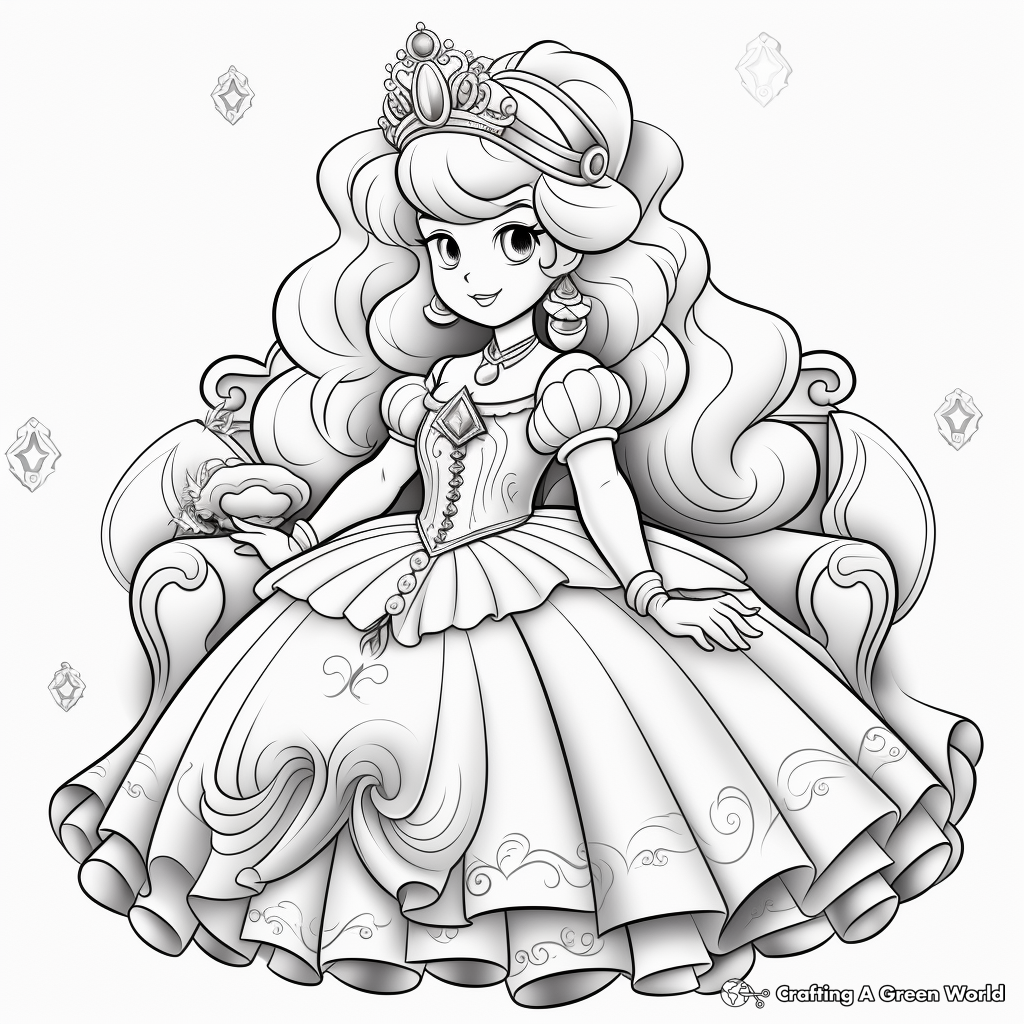 Princess peach coloring pages