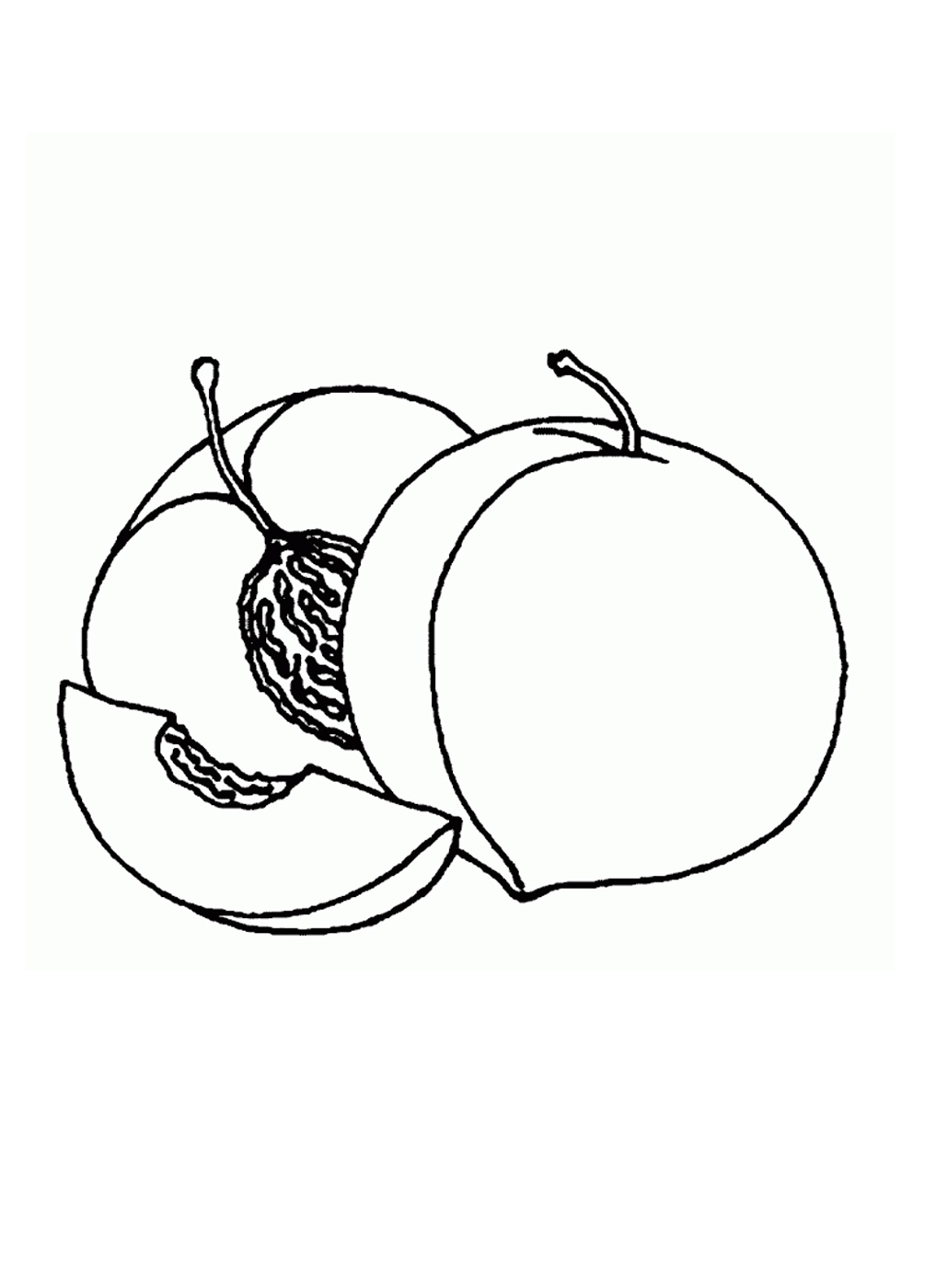 Coloring pages peach fruit coloring pages