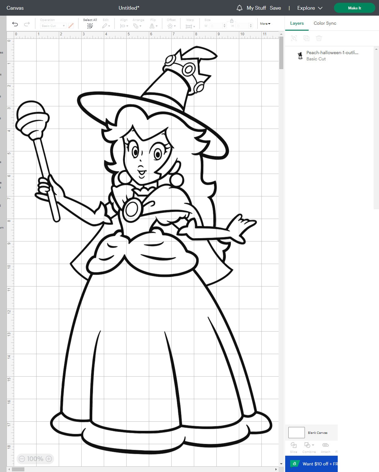 Princess peach halloween super mario svg png pdf vector digital file download layered transparent cricut color black and white download now