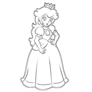 Princess peach coloring pages printable for free download