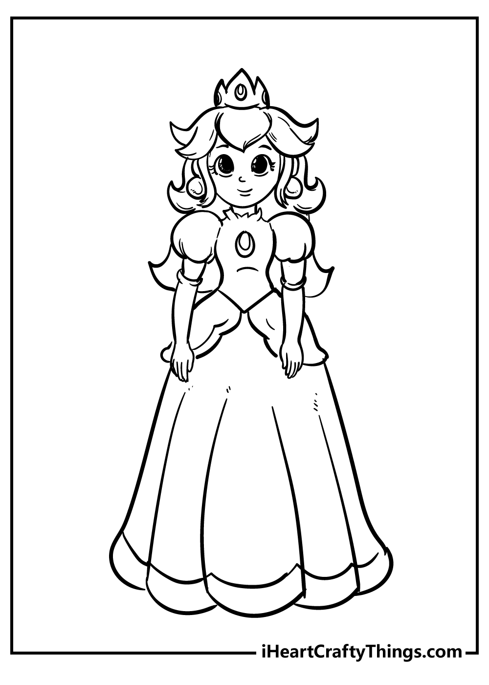 Princess peach coloring pages free printables