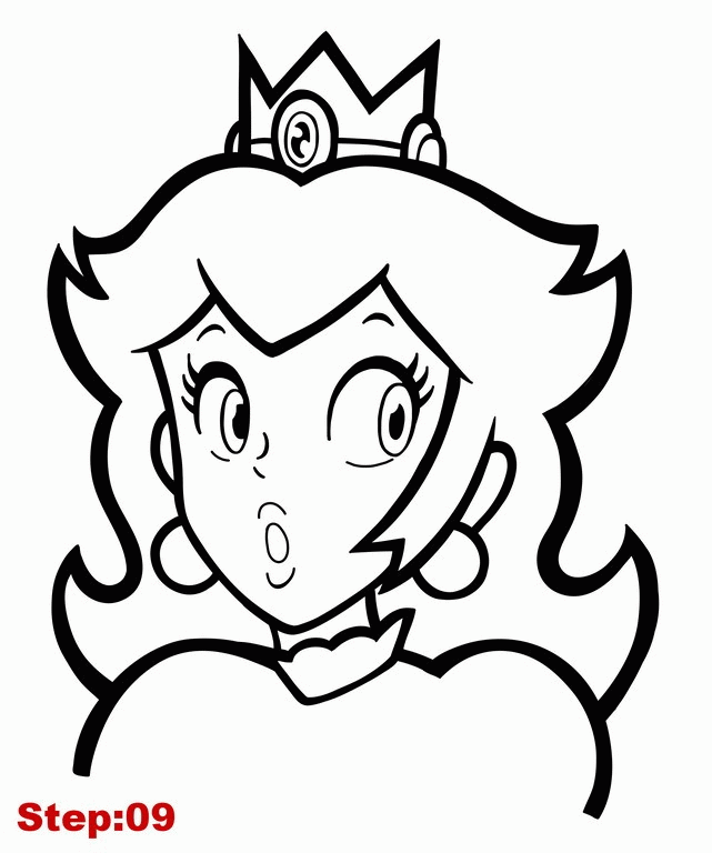 Princess peach drawing face