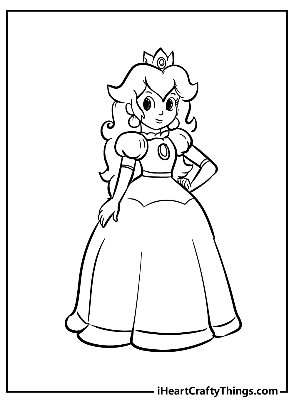 Princess peach coloring pages free printables