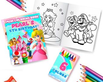 Princess peach coloring placemat party activity sheet kids coloring page printable file digital pdf