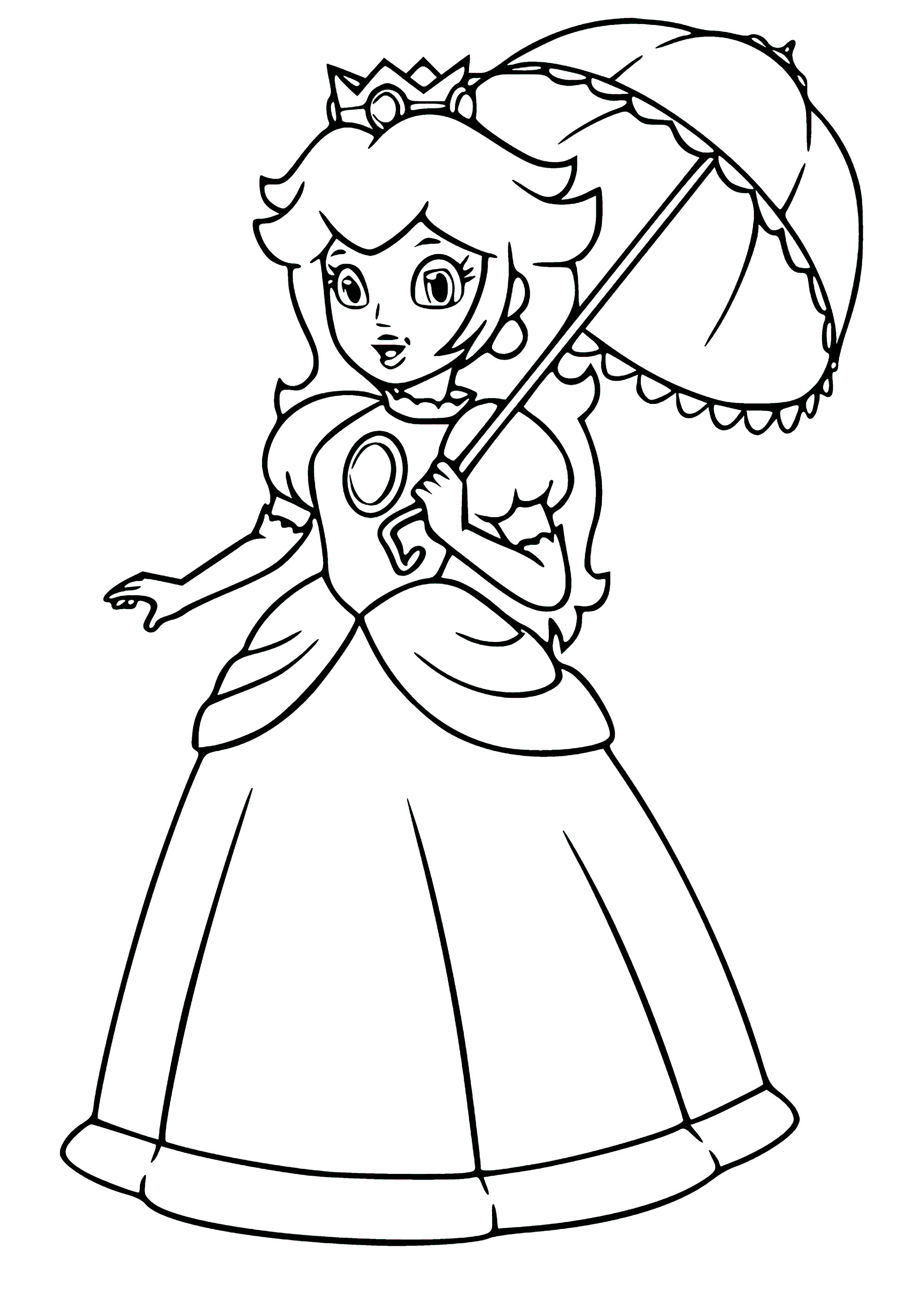 Princess peach with a parasol