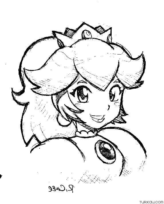 Princess peach coloring pages for girls