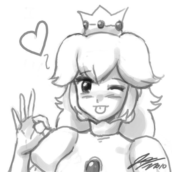 Princess peach head sketch by johnjoseco on