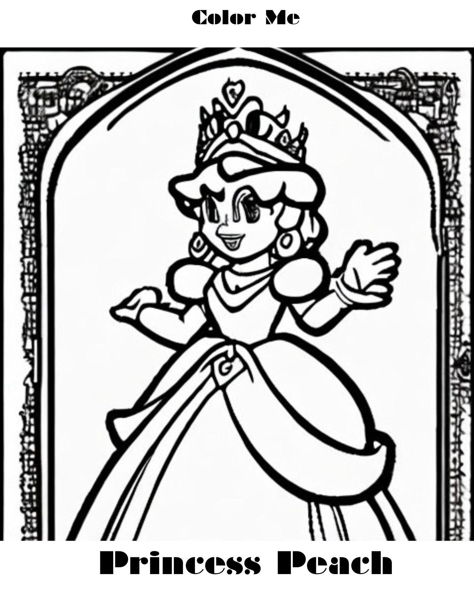 Princess peach coloring page