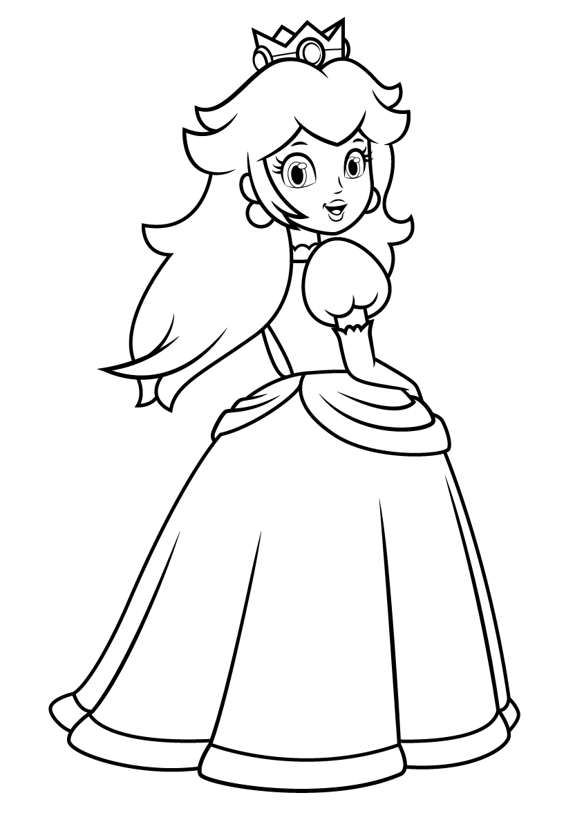 Princess peach coloring pages