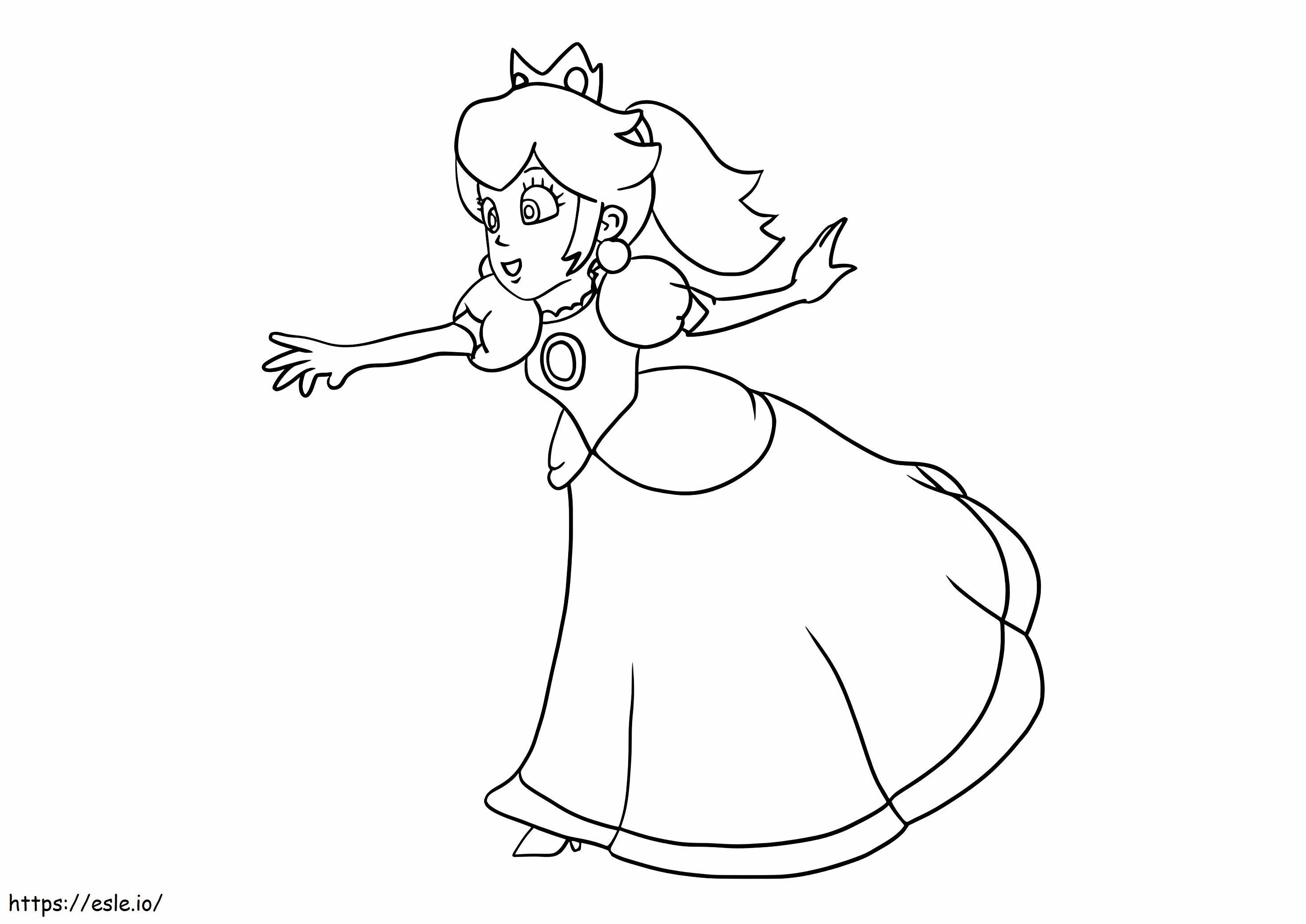 Princess peach walking coloring page