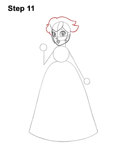 How to draw princess peach full body video step