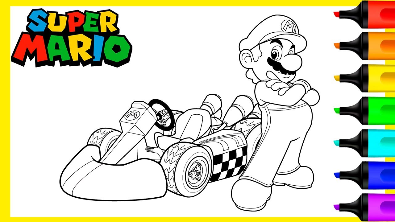 Super mario kart coloring pages art and coloring fun