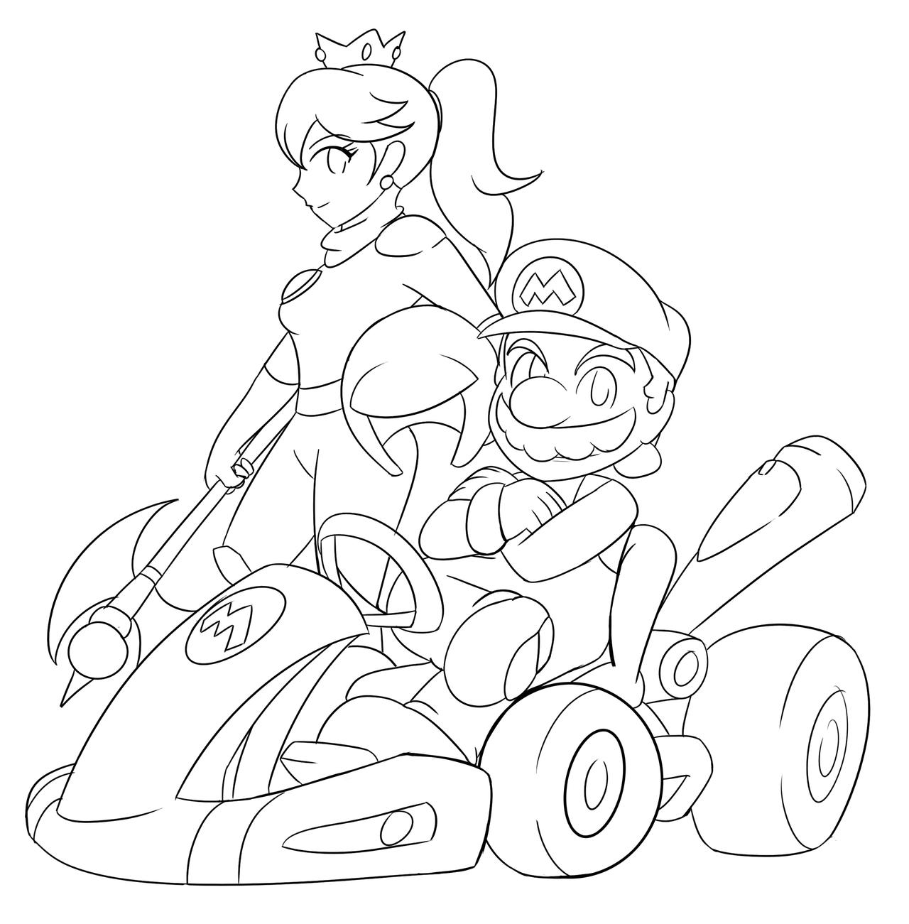 Mario kart happened lineart by xero