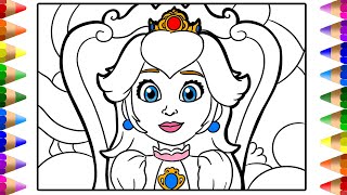 Lets learn how to draw princess peach coloring pages the super mario bros movie