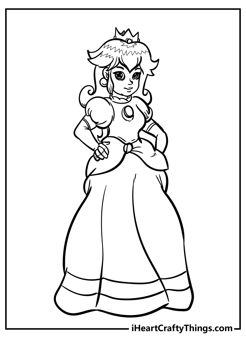 Princess peach coloring pages free printables