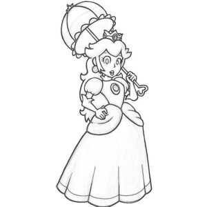 Princess peach coloring pages printable for free download