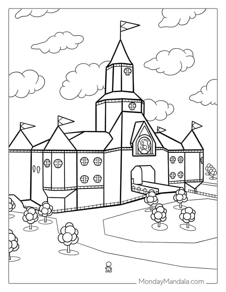 Princess peach coloring pages free pdf printables