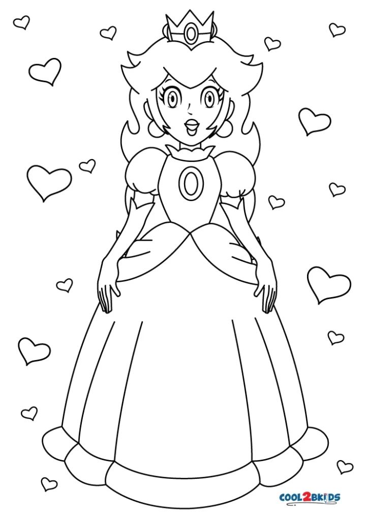 Printable princess peach coloring pages for kids coloring pages princess peach peach mario bros