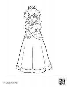 Peach princess coloring page