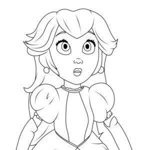 Princess peach coloring pages printable for free download