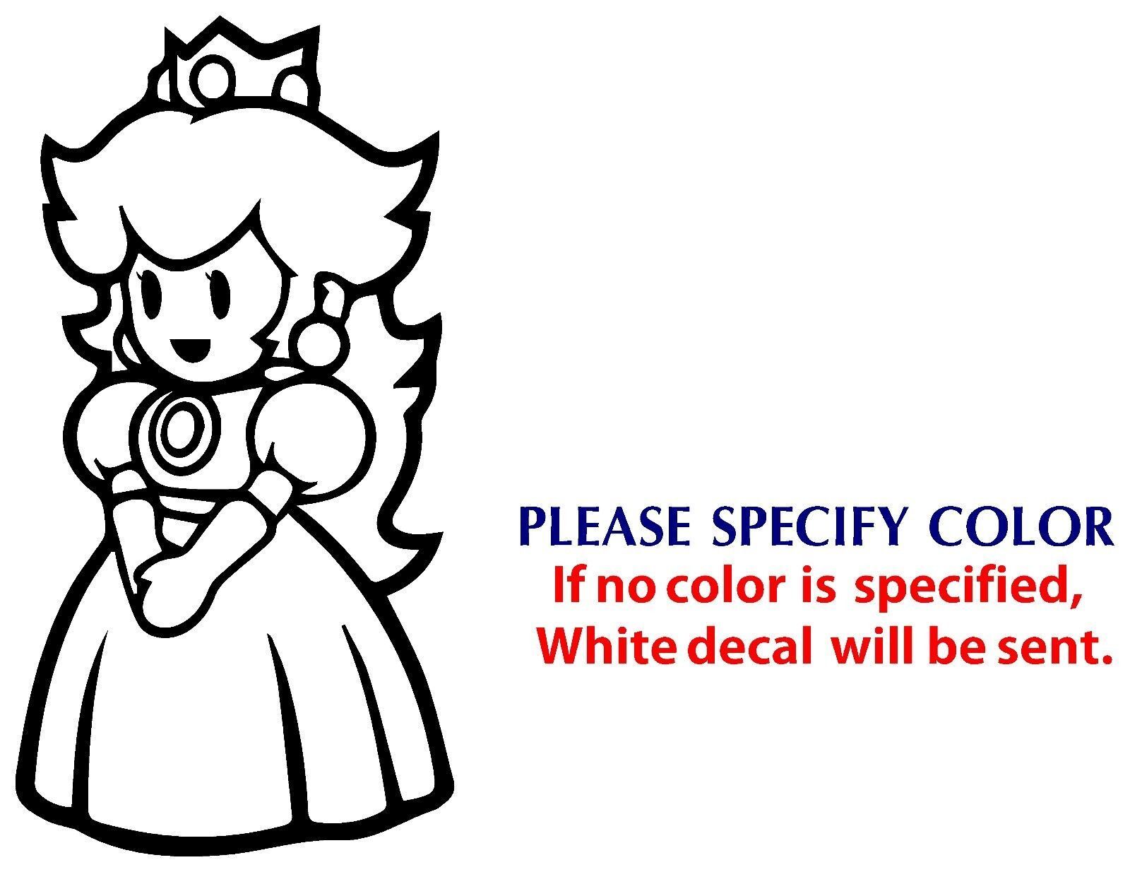 Mario princess peach graphic die cut decal sticker car truck boat window