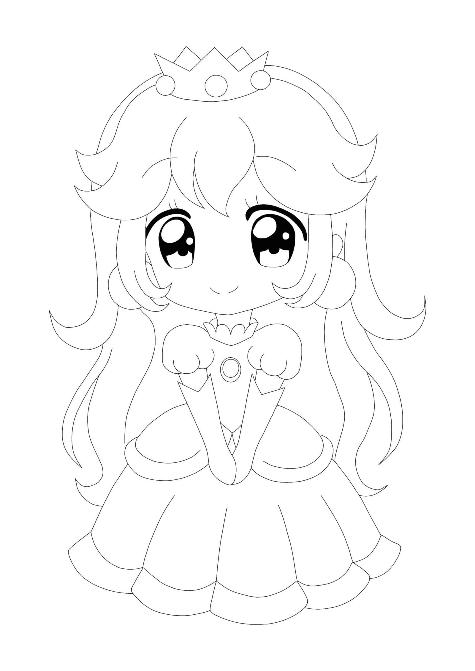 Princess peach anime coloring pages