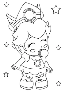 Printable princess peach coloring pages for kids