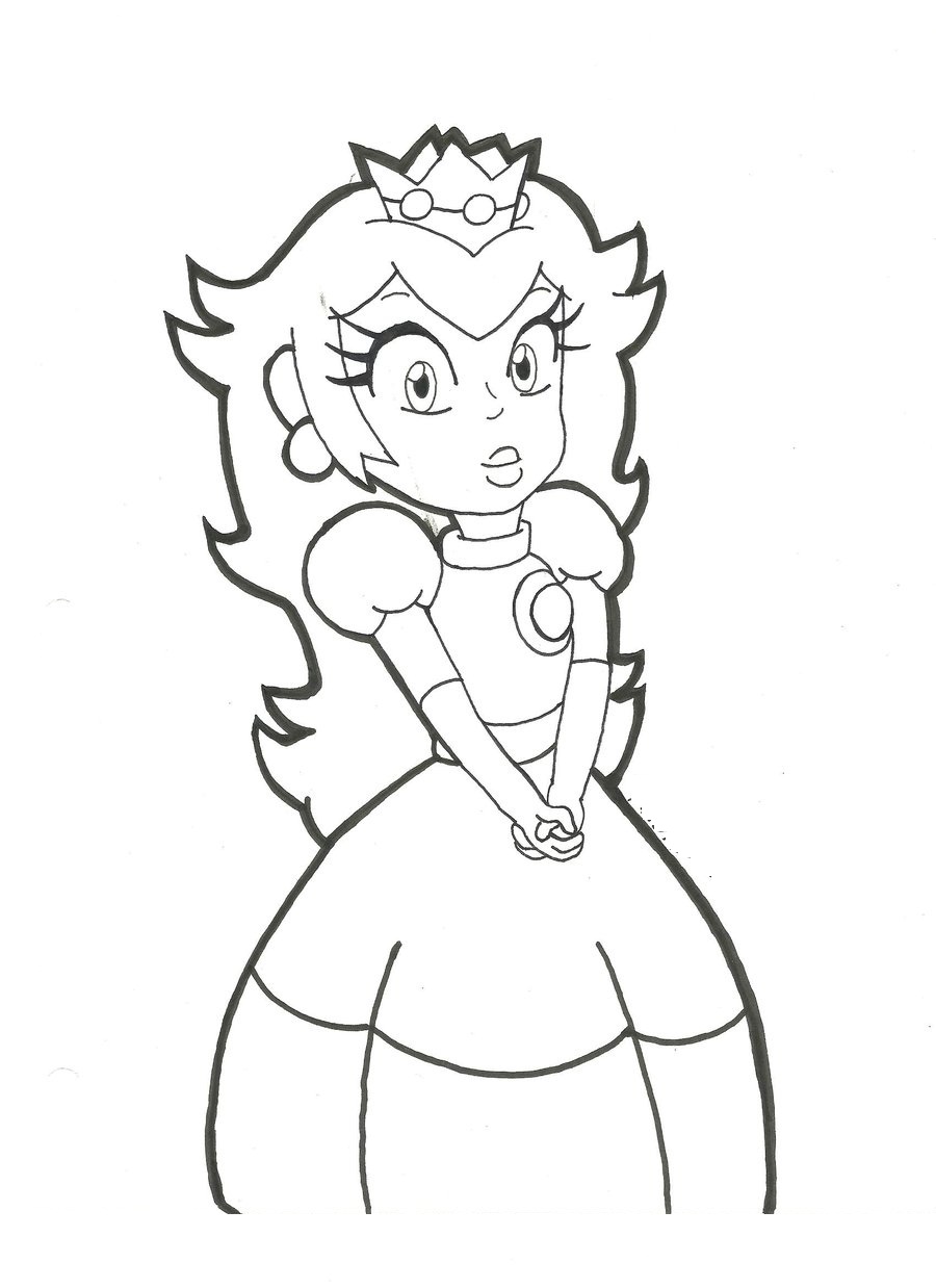 Free princess peach coloring pages for kids