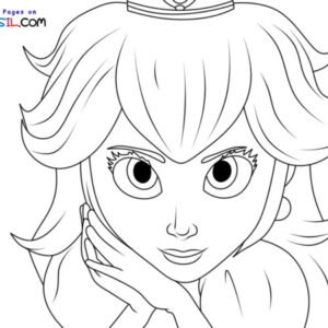 Princess peach coloring pages printable for free download