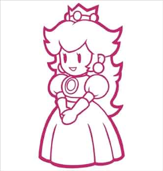 Princess peach mario vinyl die cut decal sticker pink automotive