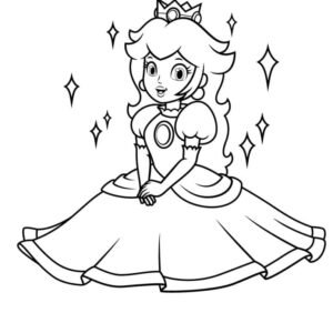 Princess peach coloring pages printable for free download